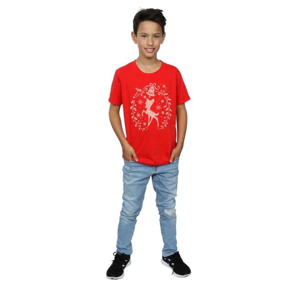 Disney Boys Bambi Christmas Wreath T-Shirt