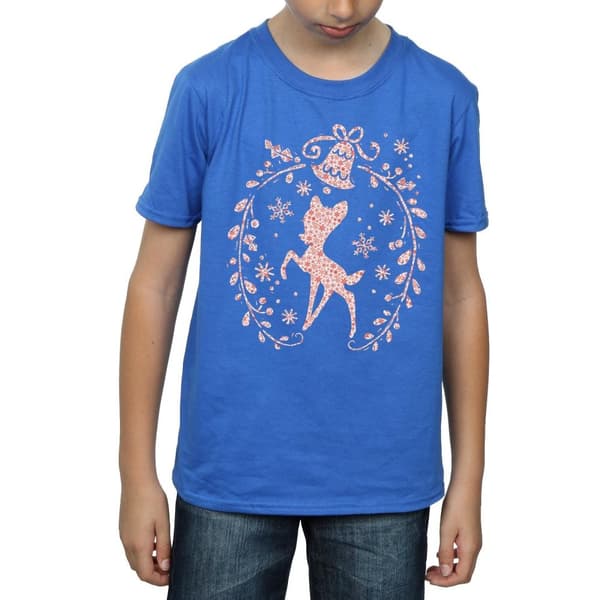 Disney Boys Bambi Christmas Wreath T-Shirt