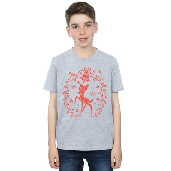 Disney Boys Bambi Christmas Wreath T-Shirt