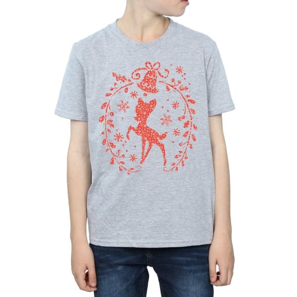 Disney Boys Bambi Christmas Wreath T-Shirt