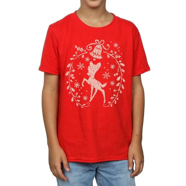 Disney Boys Bambi Christmas Wreath T-Shirt
