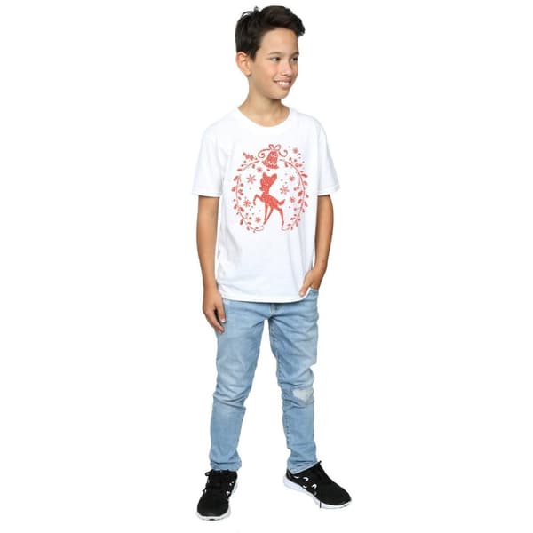 Disney Boys Bambi Christmas Wreath T-Shirt
