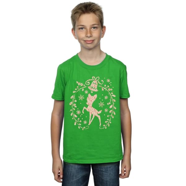 Disney Boys Bambi Christmas Wreath T-Shirt