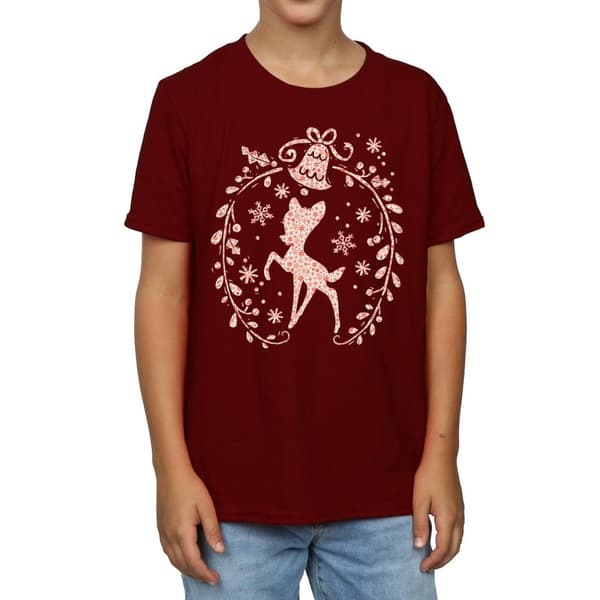 Disney Boys Bambi Christmas Wreath T-Shirt