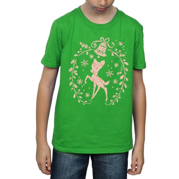 Disney Boys Bambi Christmas Wreath T-Shirt