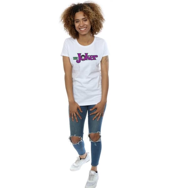DC Comics Womens/Ladies The Joker Text Logo Cotton T-Shirt