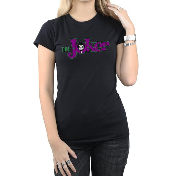 DC Comics Womens/Ladies The Joker Text Logo Cotton T-Shirt