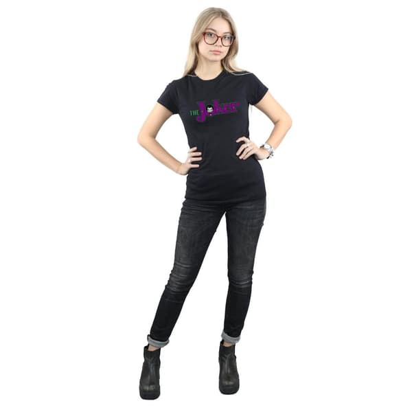 DC Comics Womens/Ladies The Joker Text Logo Cotton T-Shirt
