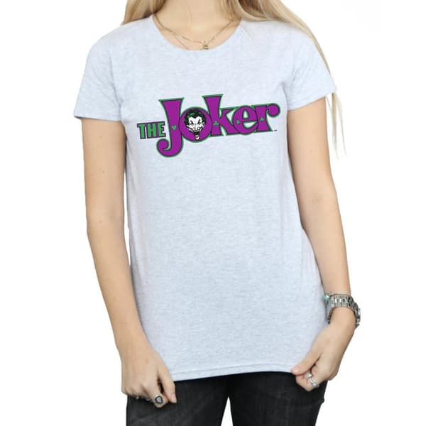 DC Comics Womens/Ladies The Joker Text Logo Cotton T-Shirt