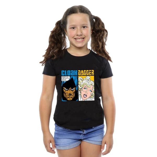 Marvel Girls Cloak And Dagger Comic Panels Cotton T-Shirt
