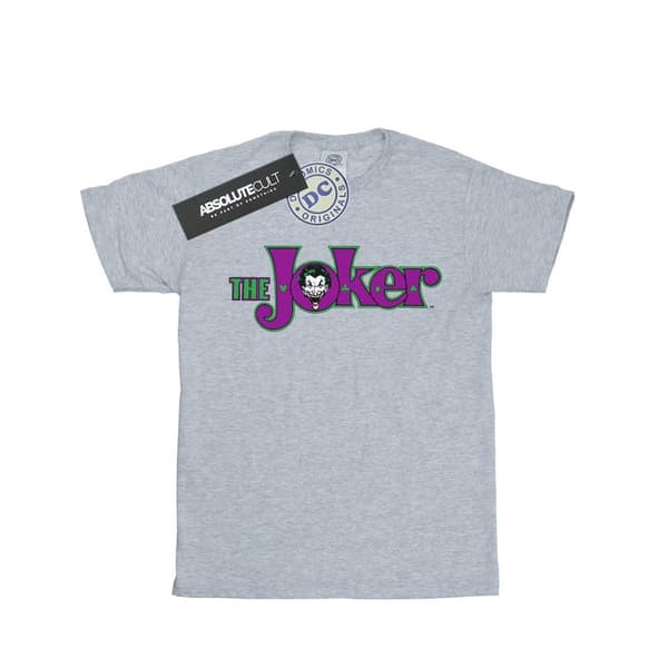 DC Comics Joker - T-shirt med textlogotyp i bomull för flickor
