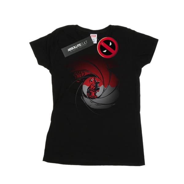 Marvel Womens/Ladies Deadpool Gun Barrel Cotton T-Shirt Black L