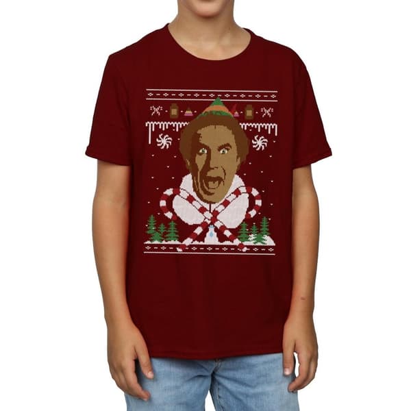 Elf Fair Isle-t-shirt med julmotiv för pojkar