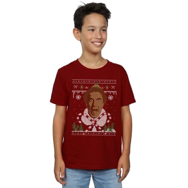 Elf Fair Isle-t-shirt med julmotiv för pojkar