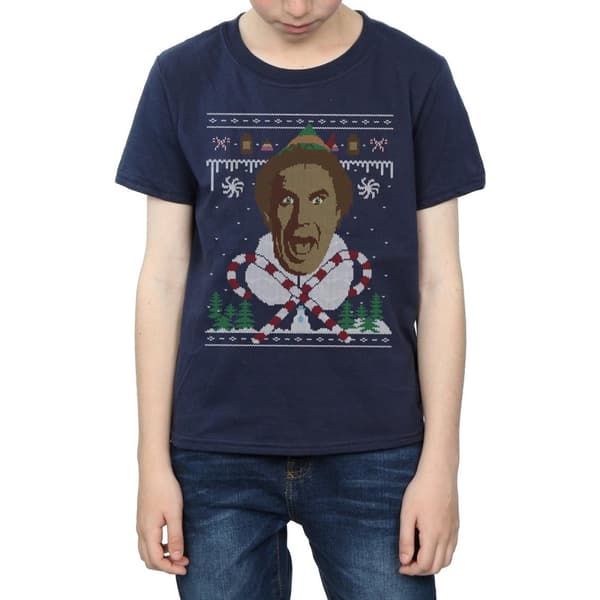 Elf Fair Isle-t-shirt med julmotiv för pojkar