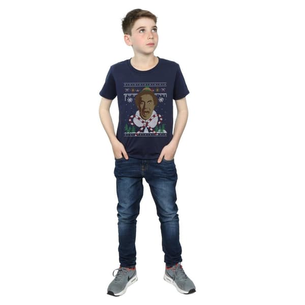 Elf Fair Isle-t-shirt med julmotiv för pojkar