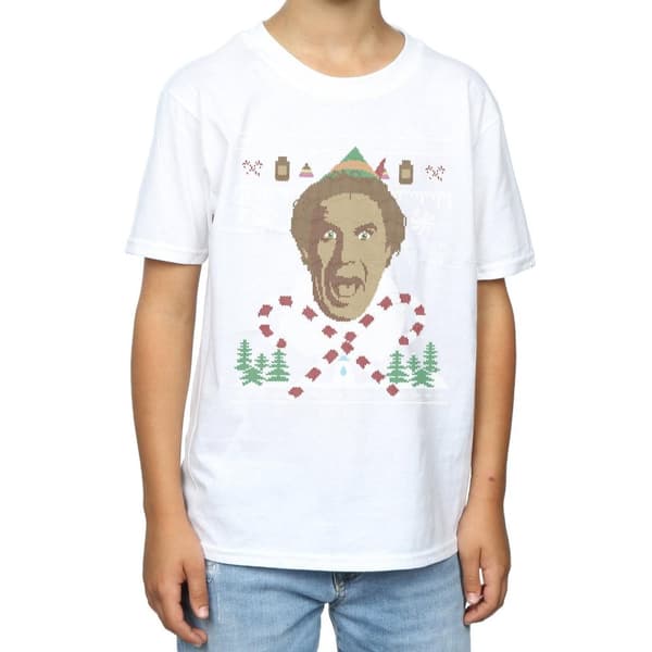 Elf Fair Isle-t-shirt med julmotiv för pojkar