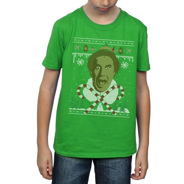 Elf Fair Isle-t-shirt med julmotiv för pojkar
