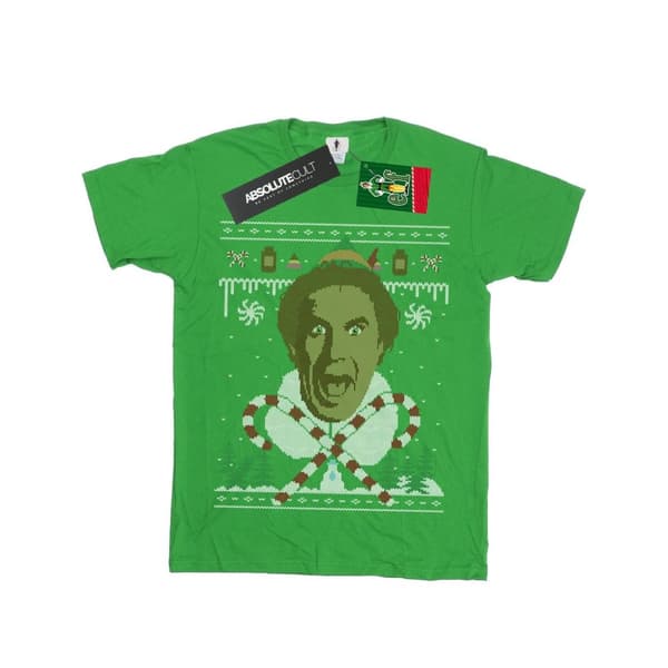 Elf Fair Isle-t-shirt med julmotiv för pojkar