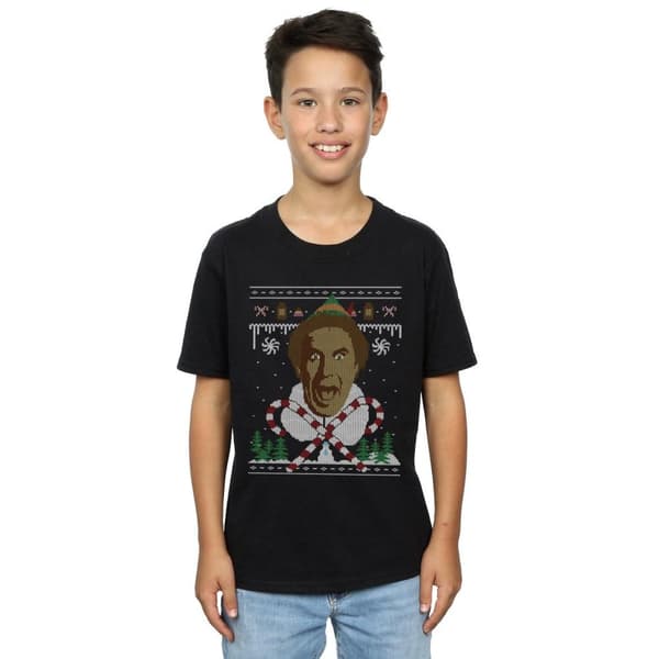 Elf Fair Isle-t-shirt med julmotiv för pojkar