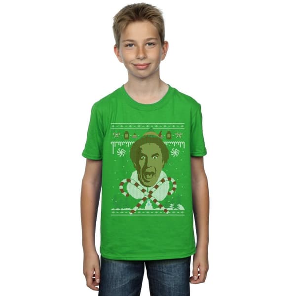 Elf Fair Isle-t-shirt med julmotiv för pojkar