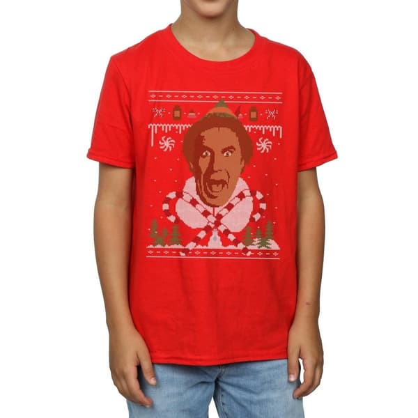 Elf Fair Isle-t-shirt med julmotiv för pojkar