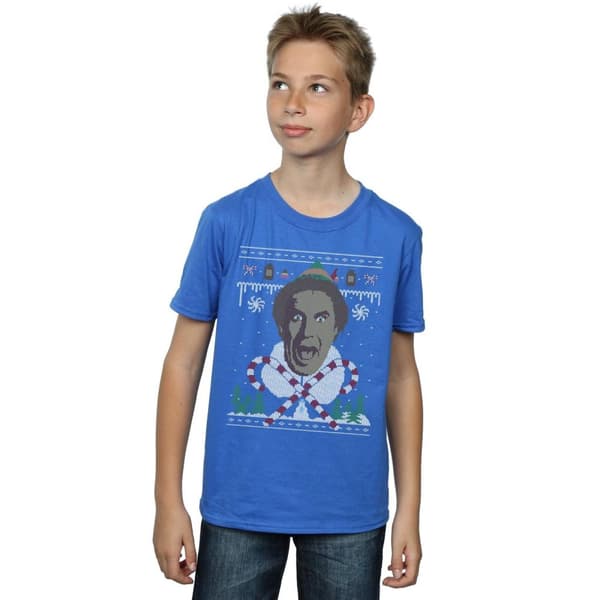 Elf Fair Isle-t-shirt med julmotiv för pojkar