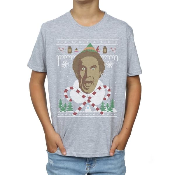 Elf Fair Isle-t-shirt med julmotiv för pojkar