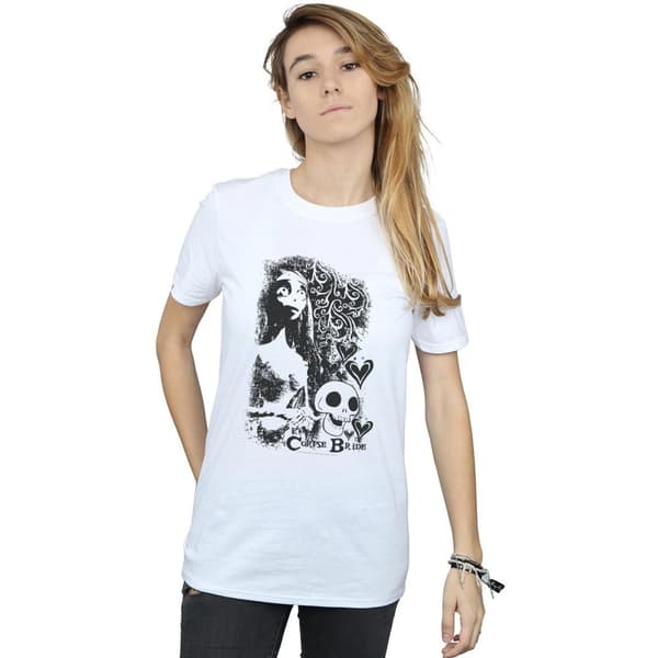 Corpse Bride Womens/Ladies Skull Logo Cotton Boyfriend T-Shirt