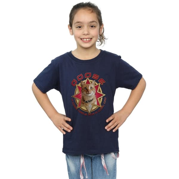 Marvel Captain Marvel Goose Cool Cat T-shirt i bomull för flickor