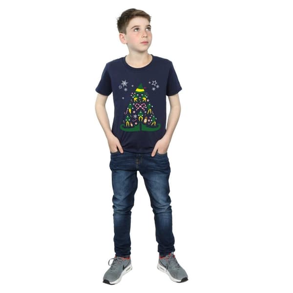 Elf T-shirt med julgran för pojkar
