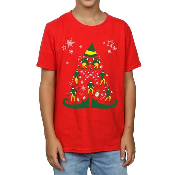 Elf T-shirt med julgran för pojkar
