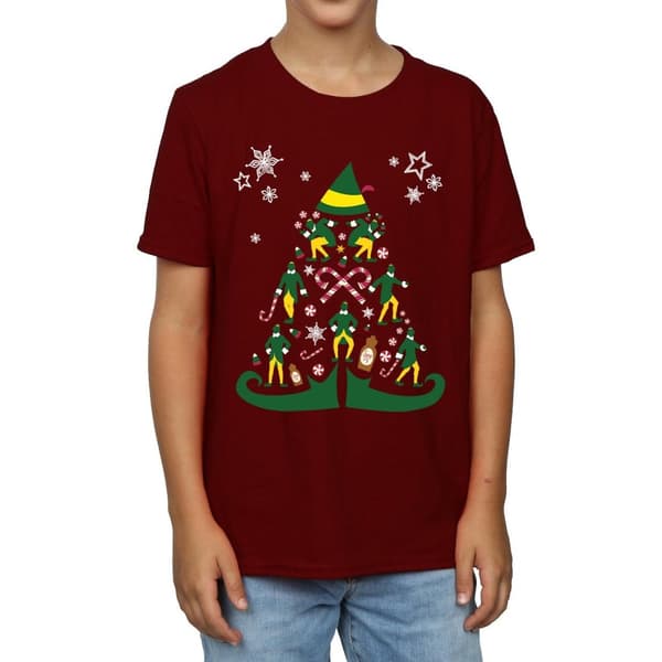 Elf Boys Christmas Tree T-Shirt