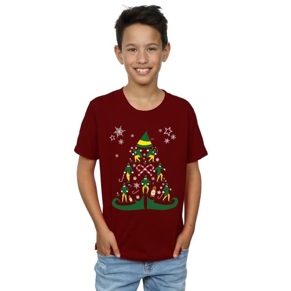 Elf Boys Christmas Tree T-Shirt