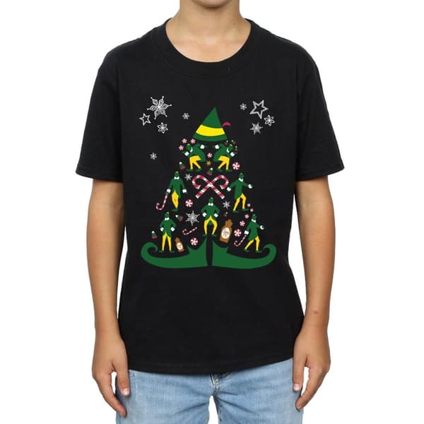 Elf T-shirt med julgran för pojkar