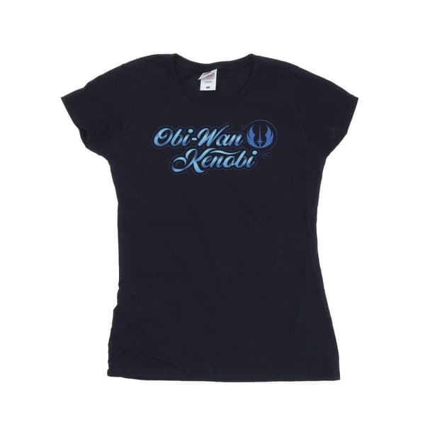 Star Wars Womens/Ladies Obi-Wan Kenobi Ribbon Font Cotton T-Shirt