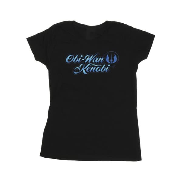 Star Wars Womens/Ladies Obi-Wan Kenobi Ribbon Font Cotton T-Shirt