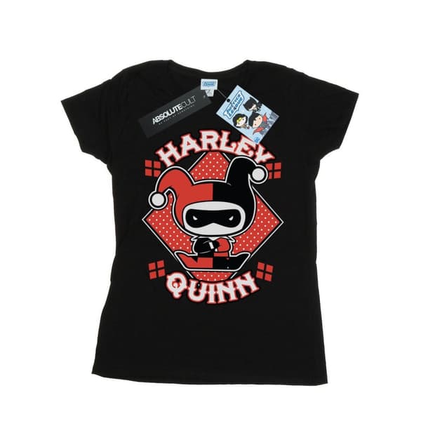 DC Comics Womens/Ladies Chibi Harley Quinn Badge Cotton T-Shirt
