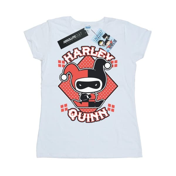 DC Comics Womens/Ladies Chibi Harley Quinn Badge Cotton T-Shirt