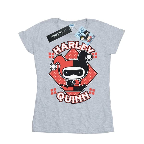 DC Comics Womens/Ladies Chibi Harley Quinn Badge Cotton T-Shirt
