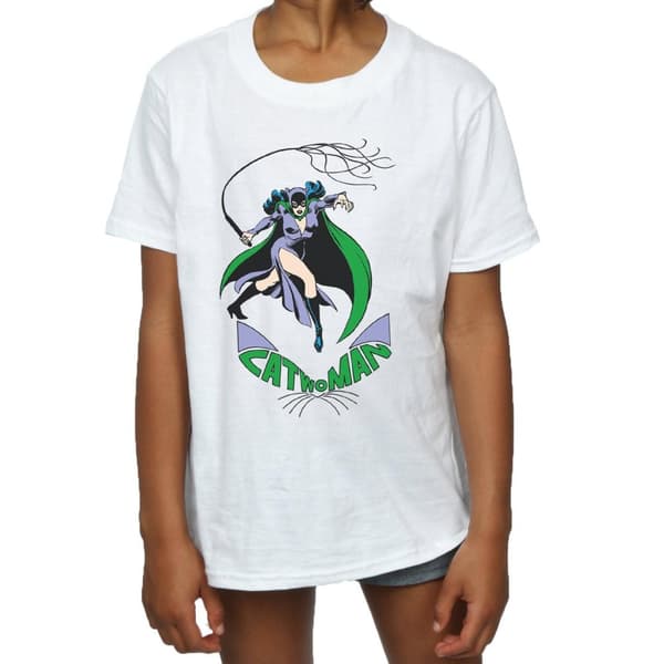 DC Comics Girls Catwoman Whip Cotton T-Shirt