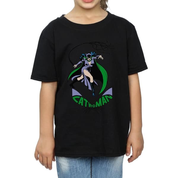 DC Comics Girls Catwoman Whip Cotton T-Shirt