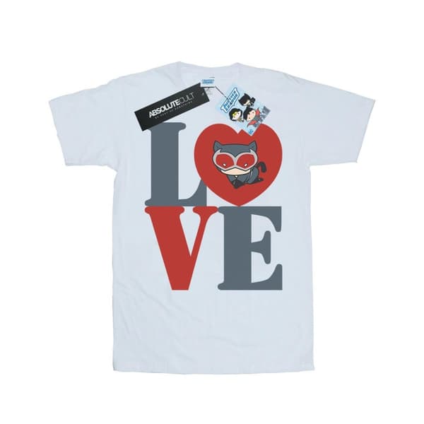 DC Comics Dam/kvinnor Chibi Catwoman Love Boyfriend T-shirt i bomull