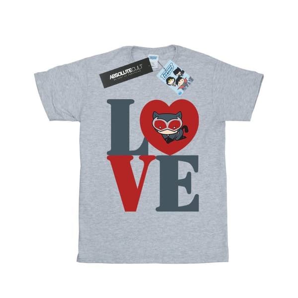 DC Comics Dam/kvinnor Chibi Catwoman Love Boyfriend T-shirt i bomull