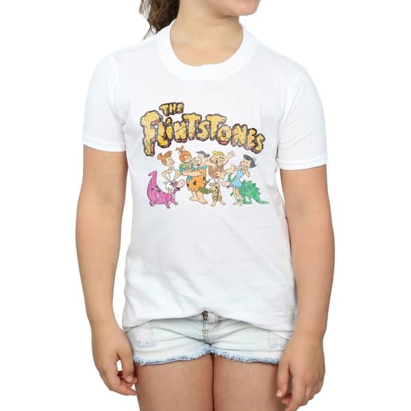 The Flintstones Girls Group Distressed Cotton T-Shirt