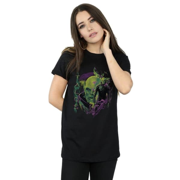 Marvel Womens/Ladies Captain Marvel Talos Smoke Cotton Boyfriend T-Shirt