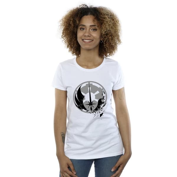 Star Wars Dam/Tjej - Obi-Wan Kenobi - Frakturerade logotyper - Bomulls-T-shirt