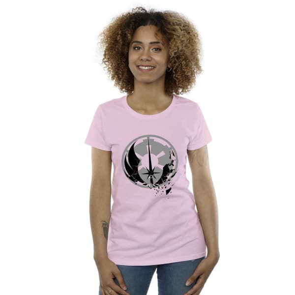 Star Wars Dam/Tjej - Obi-Wan Kenobi - Frakturerade logotyper - Bomulls-T-shirt