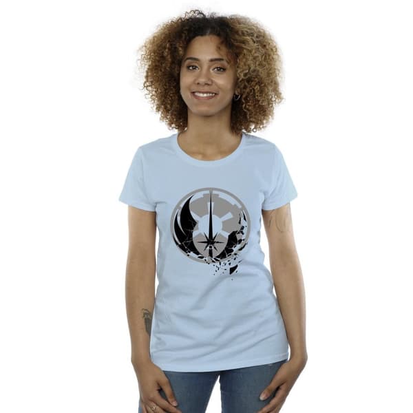 Star Wars Dam/Tjej - Obi-Wan Kenobi - Frakturerade logotyper - Bomulls-T-shirt