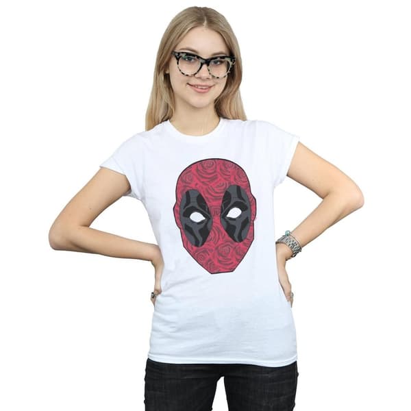Marvel Womens/Ladies Deadpool Head Of Roses Cotton T-Shirt
